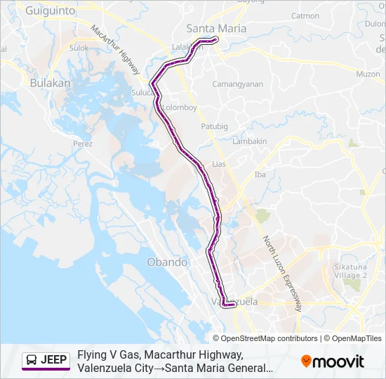 JEEP Bus Line Map