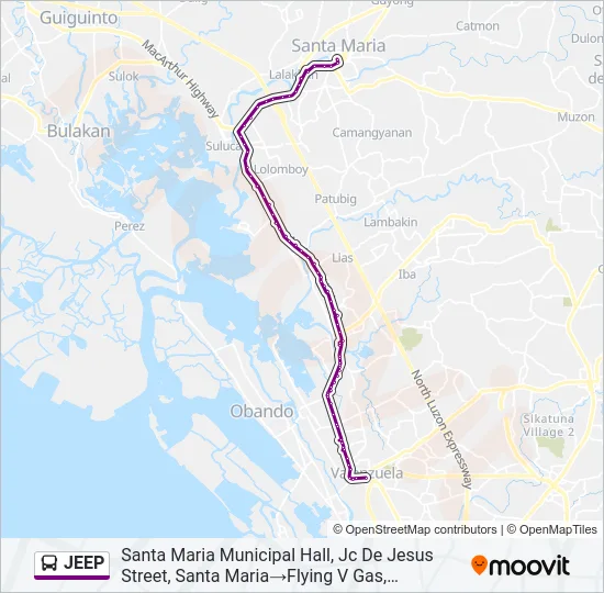 JEEP Bus Line Map