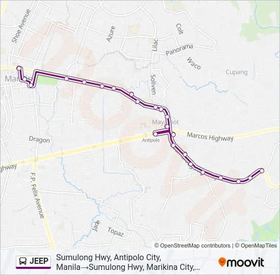 JEEP Bus Line Map