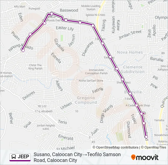 JEEP Bus Line Map