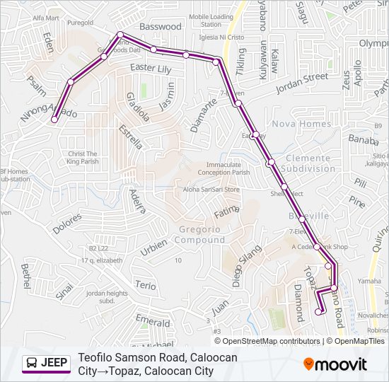 JEEP Bus Line Map