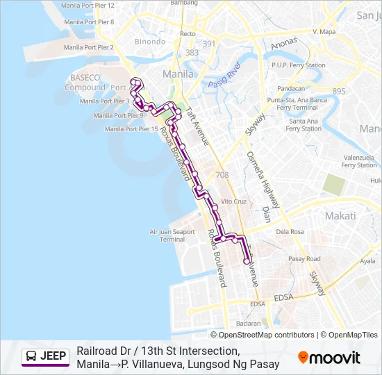 JEEP Bus Line Map