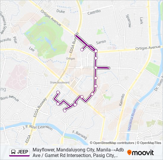 JEEP Bus Line Map