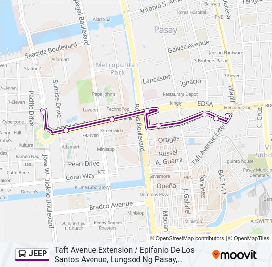 JEEP bus Line Map