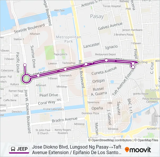 JEEP Bus Line Map