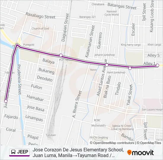 JEEP Bus Line Map