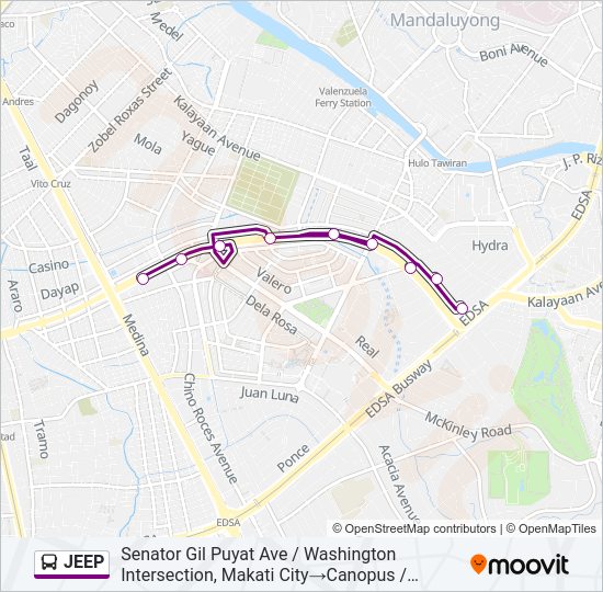 JEEP Bus Line Map