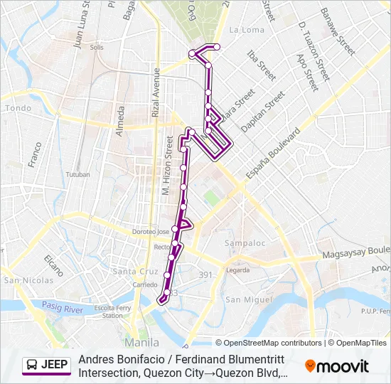 JEEP Bus Line Map