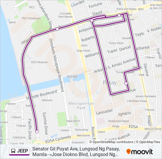 JEEP bus Line Map