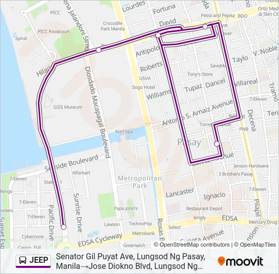 JEEP Bus Line Map