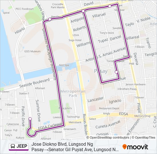 JEEP bus Line Map