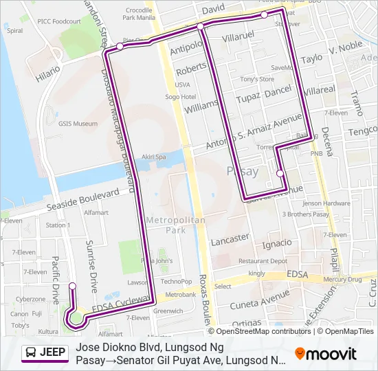 JEEP Bus Line Map