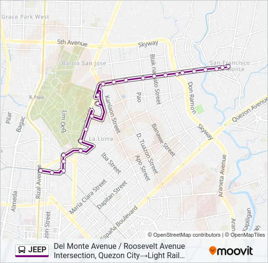 JEEP Bus Line Map