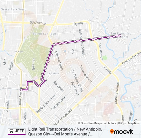 JEEP Bus Line Map