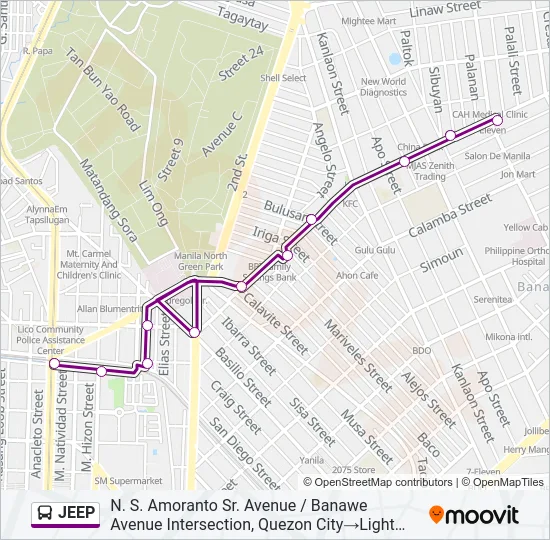 JEEP Bus Line Map