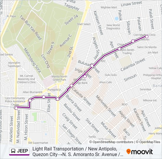 JEEP Bus Line Map