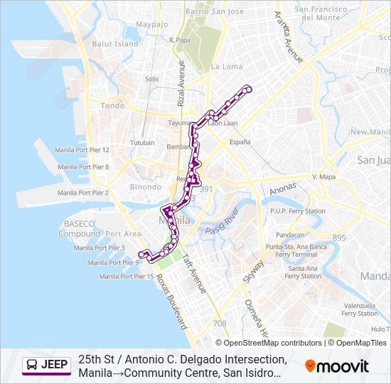 JEEP Bus Line Map