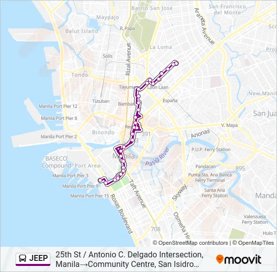 JEEP Bus Line Map