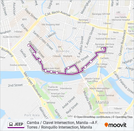 JEEP Bus Line Map