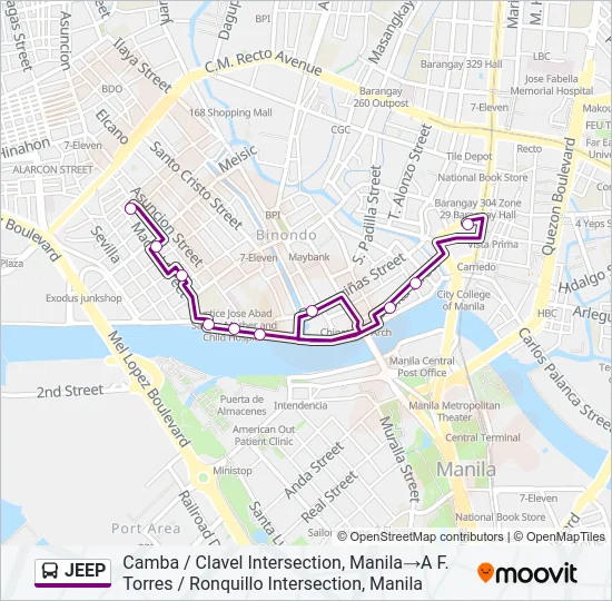 JEEP Bus Line Map