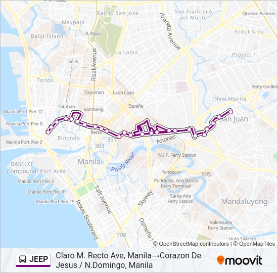 JEEP Bus Line Map