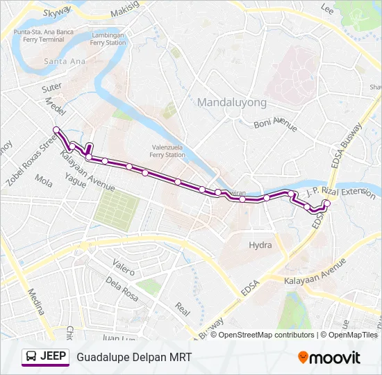 JEEP Bus Line Map