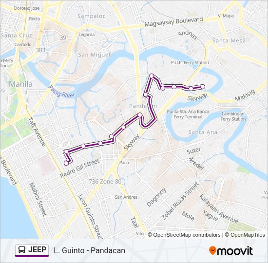 JEEP Bus Line Map