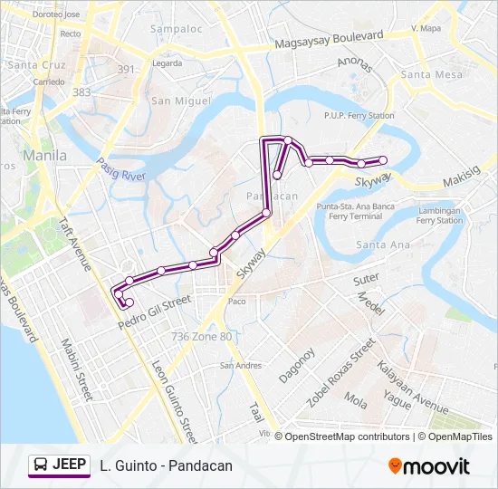 JEEP Bus Line Map