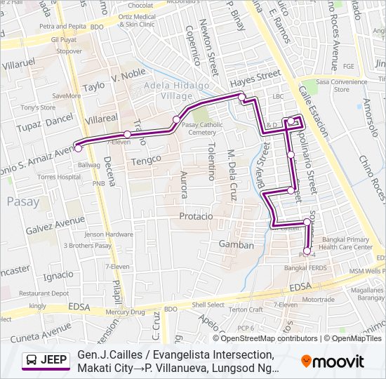 JEEP Bus Line Map