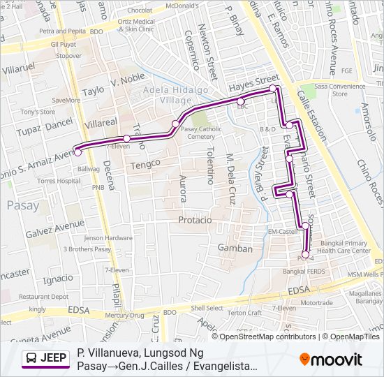 JEEP bus Line Map