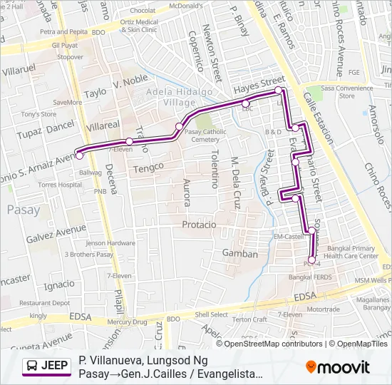 JEEP Bus Line Map