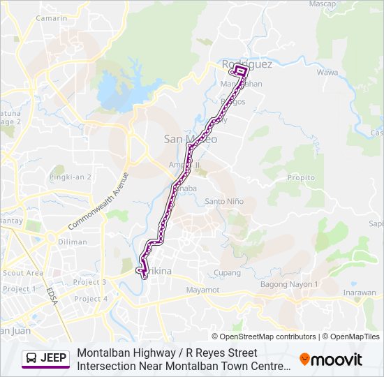 JEEP Bus Line Map