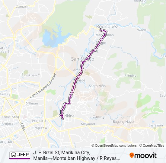 JEEP Bus Line Map