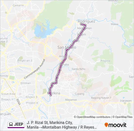 JEEP Bus Line Map