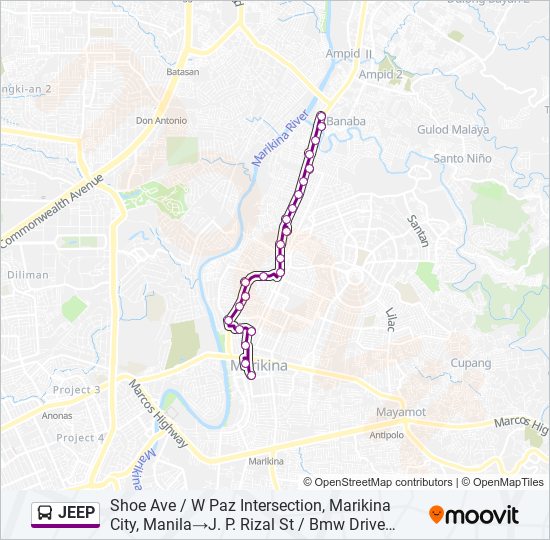 JEEP Bus Line Map