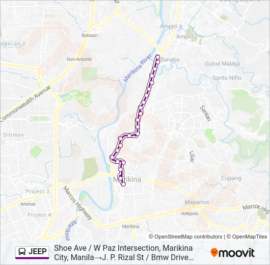 JEEP Bus Line Map