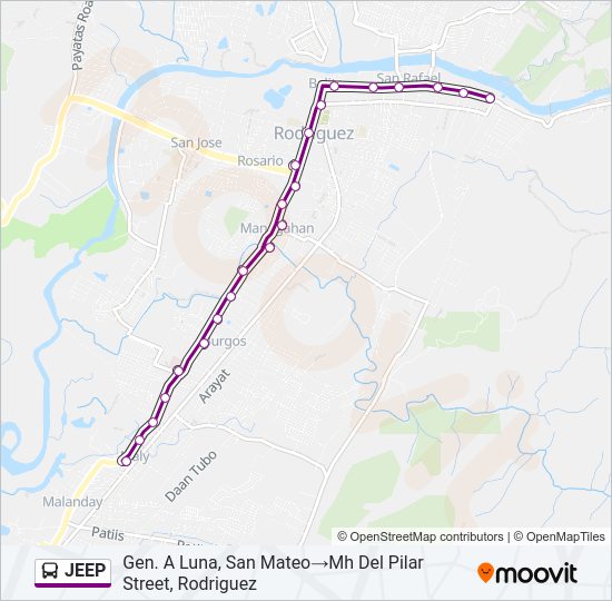 JEEP Bus Line Map