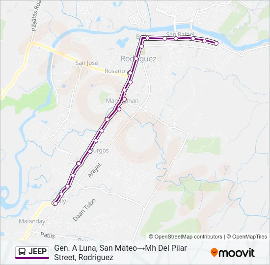 JEEP Bus Line Map