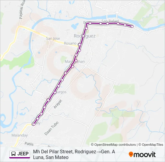 JEEP Bus Line Map