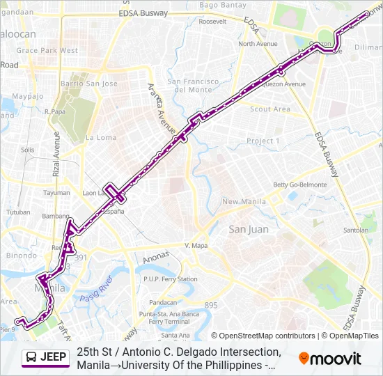 JEEP Bus Line Map