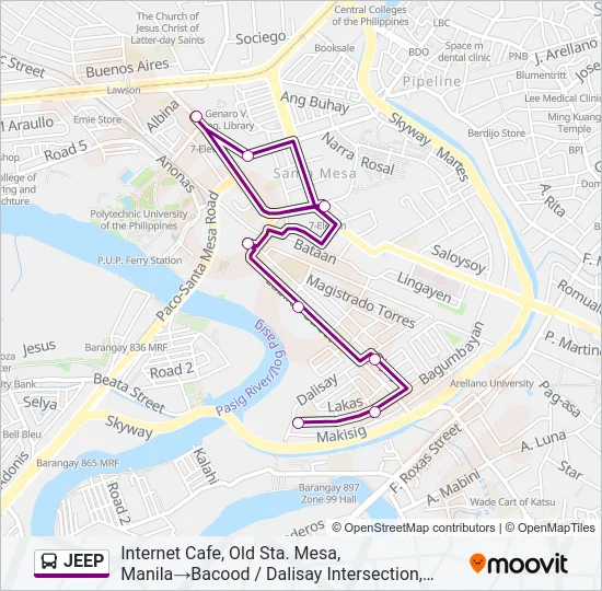 JEEP Bus Line Map