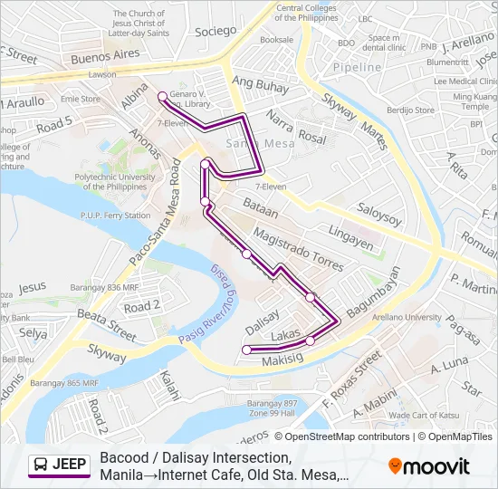 JEEP Bus Line Map