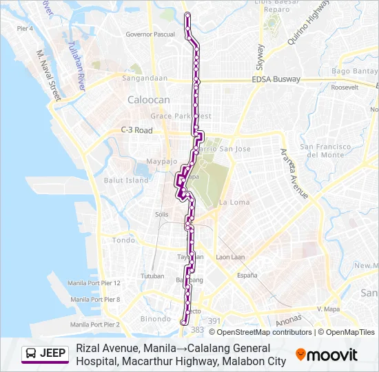 JEEP Bus Line Map
