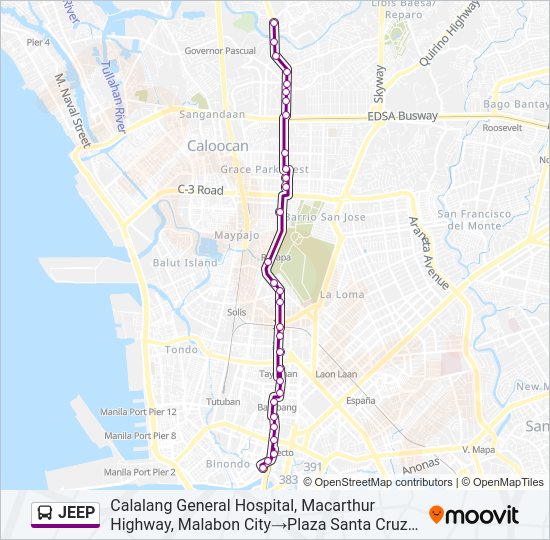 JEEP Bus Line Map