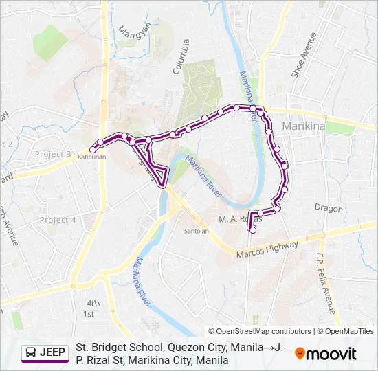 JEEP Bus Line Map