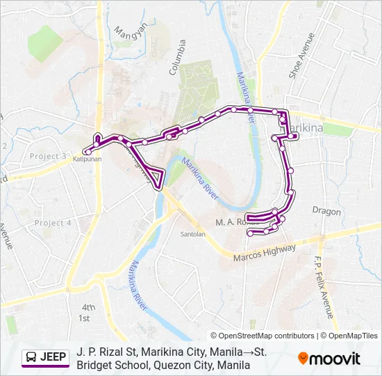 JEEP Bus Line Map