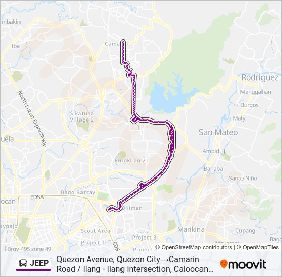 JEEP Bus Line Map