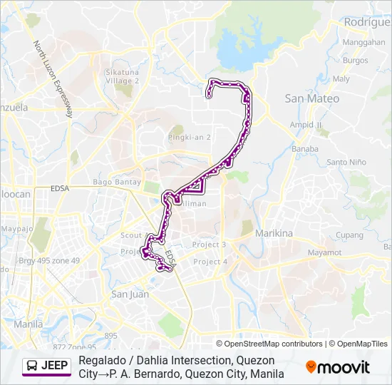 JEEP Bus Line Map