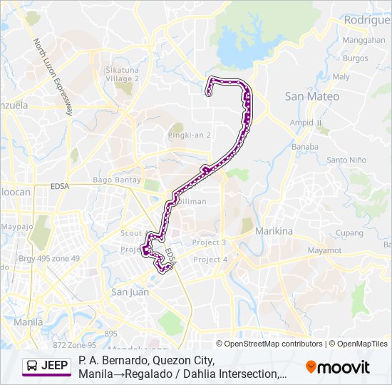 JEEP Bus Line Map