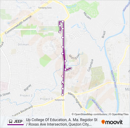 JEEP Bus Line Map